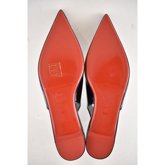 Christian Louboutin Hot Chickita Sling Flat Black Patent Slingback Ballet 38.5 - Picture 14 of 14